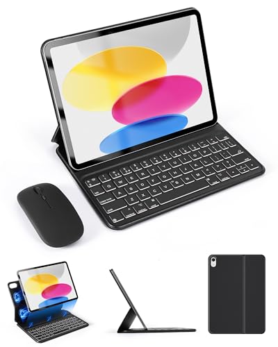 LAMA Magic Tastatur-Hülle und Maus-Set für iPad 11. A16 11 Zoll 2025, iPad 10. Generation 27,7 cm (11 Zoll) 2022, abnehmbare, schlanke Bluetooth-Tastaturhülle mit schwebendem freitragenden Ständer von LAMA