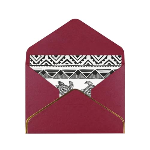 LAMAME Ethnische Schildkröte gestreifte Grußkarte, Dankeschön, Hochzeits- und Geburtstagskarte, mit goldfarbenen Umschlägen für alle Anlässe von LAMAME