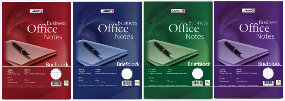 LANDRÉ Briefblock , Business Office Notes, , DIN A4, blanko von LANDRÉ