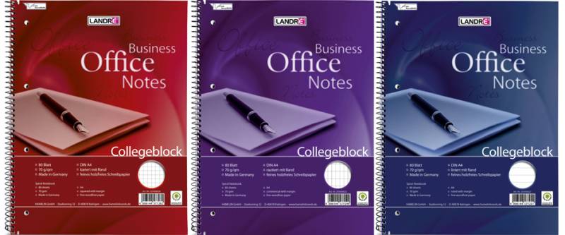 LANDRÉ Collegeblock , Business Office Notes,  DIN A4, rautiert von LANDRÉ