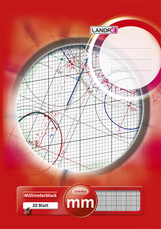 LANDRÉ Millimeterpapier-Block DIN A4, 25 Blatt, 80 g/qm von LANDRÉ