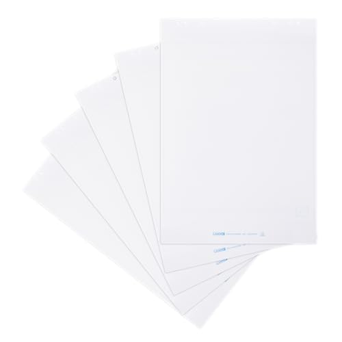 Landré Flipchart-Papier, blanko, mit 20 Blatt je Block, 6 fach Lochung, 5 Stück von LANDRE