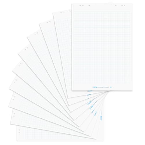 Landré Flipchart-Papier, kariert, mit 20 Blatt je Block, flach liegend, 10 Stück von LANDRÉ