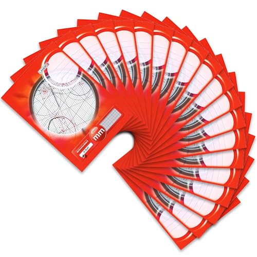 Landré Millimeter-Block A4, 80 g/m² Papier, 25 Blatt, Kopfgeleimt, Linienfabe rot, 20 Stück von LANDRÉ