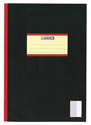 Landre Oberschulheft A4, 20 Blatt, kariert 9 cm mit Rand, schwarz, 25er Pack von LANDRE