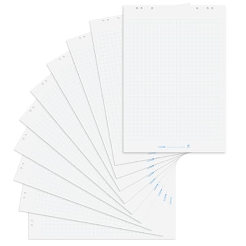 Landré Flipchart-Papier recycling , kariert, mit 20 Blatt je Block, flach liegend, 10 Stück von LANDRÉ