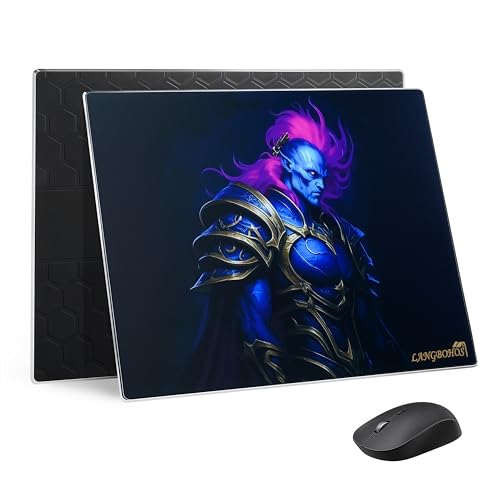 LANGBOHOS Verbessertes Glas-Mauspad, mikrogeätzte Oberfläche und ganze Silikonbasis, verbesserte Präzision und Geschwindigkeit, langlebig, leicht zu reinigen, geeignet für Gaming und Büro, dunkel 40,6 LANGBOHOS Verbessertes Glas-Mauspad, mikrogeätzte Oberfläche und ganze Silikonbasis, verbesserte Präzision und Geschwindigkeit, langlebig, leicht zu reinigen, geeignet für Gaming und Büro, dunkel 40,6 von LANGBOHOS