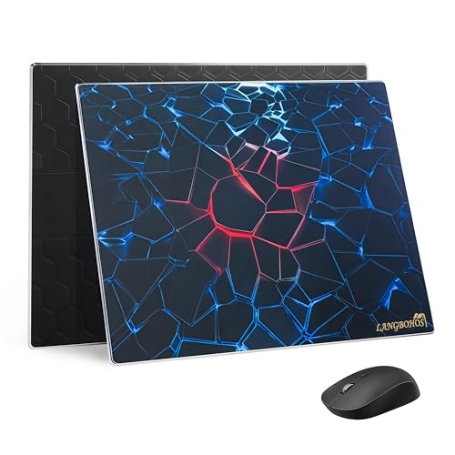 LANGBOHOS Verbessertes Glas-Mauspad, mikrogeätzte Oberfläche und ganze Silikonbasis, verbesserte Präzision und Geschwindigkeit, langlebig, leicht zu reinigen, geeignet für Gaming und Büro (bunt 2,5 LANGBOHOS Verbessertes Glas-Mauspad, mikrogeätzte Oberfläche und ganze Silikonbasis, verbesserte Präzision und Geschwindigkeit, langlebig, leicht zu reinigen, geeignet für Gaming und Büro (bunt 2,5 von LANGBOHOS