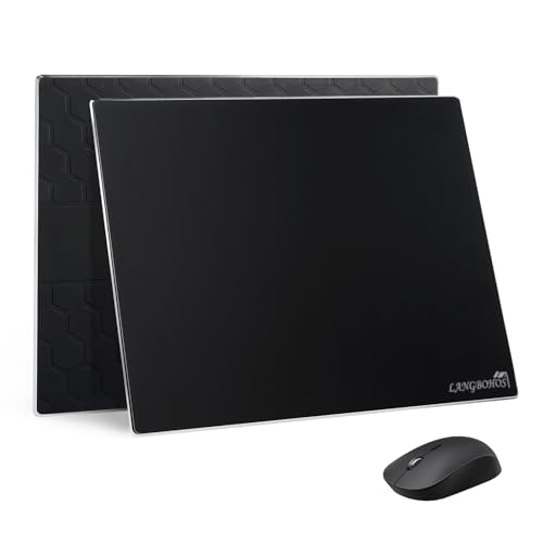 LANGBOHOS Verbessertes Glas-Mauspad, mikrogeätzte Oberfläche und ganze Silikonbasis, verbesserte Präzision und Geschwindigkeit, langlebig, leicht zu reinigen, geeignet für Gaming und Büro (Schwarz LANGBOHOS Verbessertes Glas-Mauspad, mikrogeätzte Oberfläche und ganze Silikonbasis, verbesserte Präzision und Geschwindigkeit, langlebig, leicht zu reinigen, geeignet für Gaming und Büro (Schwarz von LANGBOHOS