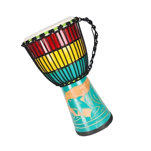 Professionelle Djembe Afrikanische Trommel Aus Mahagoni-Schaffell Für Erwachsene, Djembe-Trommelinstrument Mit Rutschfester Gummibasis (Color : 8 inch) von LANGLIE