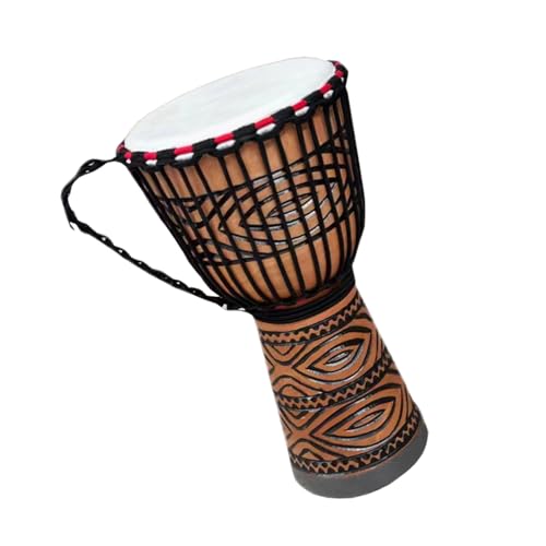Professionelle Djembe Afrikanisches Tamburin Für Erwachsene, Handgehöhlter Massivholz-Trommelkörper, Schaffell-Trommelkopf, Afrikanische Trommel (Color : 12 inches) von LANGLIE