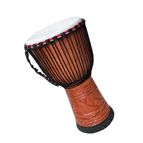 Professionelle Djembe Mahagoni-Korpus, Schaffell-Trommelkopf, Afrikanischer Schlagzeuger, Handgefertigtes Afrikanisches Tamburin Für Erwachsene (Color : 12 inch) von LANGLIE