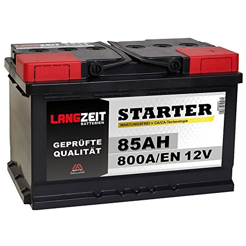 LANGZEIT Starter Serie 12V 77Ah - 85Ah Autobatterie Starterbatterie, KFZ PKW Batterie (85Ah) von LANGZEIT Batterien