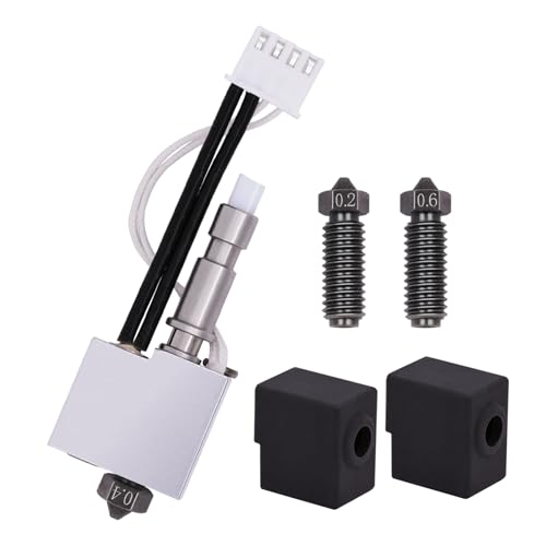 0.4MM gehärtete Düse Hotend für Anycbic Kobra S1, Montiertes Druckkopf-Extruder-Kit Heizblock Hot End mit 0.2/0.6MM Düse & 2PCS Silicon Sock für Kobra S1, Kobra S1 Combo von LANKEGU
