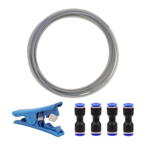 16.4 FT PTFE Teflon-Schlauch-Kit mit 1 Schlauchschneider und 4 Schlauchverlängerungen, ID 2.5mm X OD 4mm Ultra-glatter PTFE Teflon-Schlauch für Bambu Lab A1/P1/X1 Serie, K1 Serie, AD5M von LANKEGU