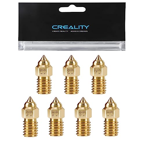 Creality 22 Stück Messing Düsen Set für Ender 5 S1, Ender 3 V3 SE, 3D Drucker, 10 Stück 0,4 mm und 2 Stück 0,2 mm, 0,3 mm, 0,5 mm, 0,6 mm, 0,8 mm, 1,0 mm Düsen Set für Ender 5 S1, Ender 7, Spider 1.0 von LANKEGU