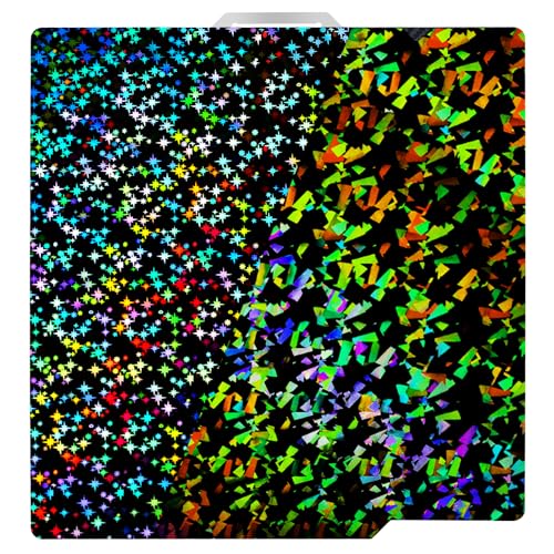 LANEKGU 257 x 257mm doppelseitige Bauplatte für Bambu Labs, Achtzackiger Stern + Galaxy PEY Federstahlplatten-Druckbettplattform für Bambu Lab X1C/X1/X1E/P1P/P1S/A1 von LANKEGU