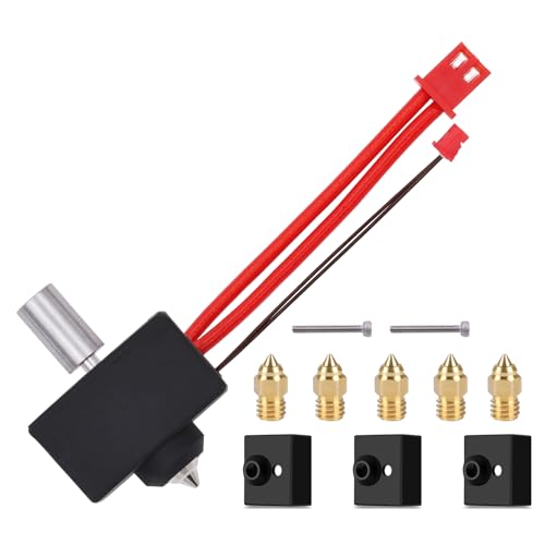 LANKEGU Heat Block Kit für Creality Ender-3S1, 3D Drucker Heizblock Titanlegierung Halsrohr 3 Silikon Socken und 5 PCS Düsen Kit für Ender 3 S1/S1 Pro/Plus, CR-10 Smart Pro von LANKEGU