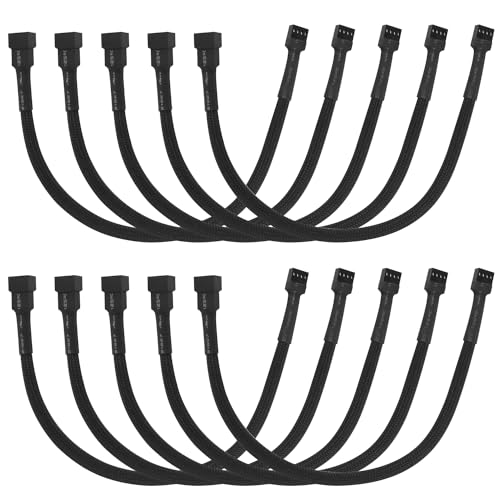 LANMINGLEL 10 Stück PWM 4-Pin Lüfterverlängerungskabel,12 Zoll PC-Lüfter-Verlängerungskabel,Stecker auf Buchse 4-Pin PWM Lüfter-Kabel,Für PWM-Lüfter-Computer-ATX-Gehäuse von LANMINGLEL