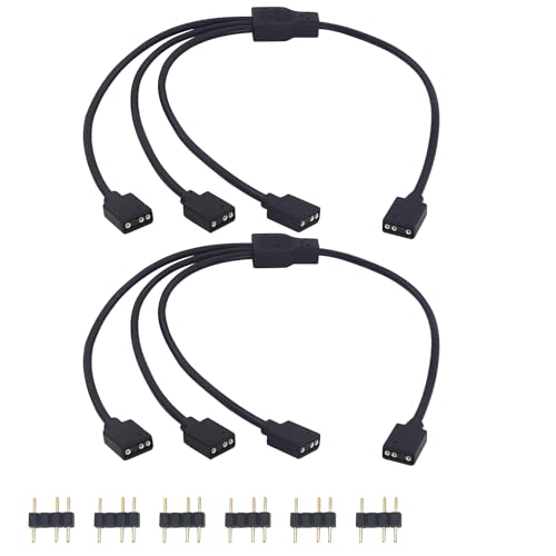 LANMINGLEL ARGB Splitter Kabel, 5V 1 Buchse auf 3 Buchse 3 Pin Verlängerungskabel, ARGB Verlängerung kabel, für Computer PC ARGB Fans und andere ARGB LED Series (1 zu 3) von LANMINGLEL