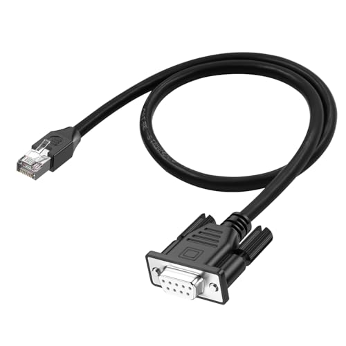 LANMINGLEL RJ45 auf DB9 Kabel RJ45 Stecker auf DB9 9-Pin RS232 Serieller Anschluss Cat5 Ethernet LAN Konsolenkabel RJ45 auf RS232 Netzwerkgeräte Konsolenkabel für Router (Stecker auf Buchse) von LANMINGLEL