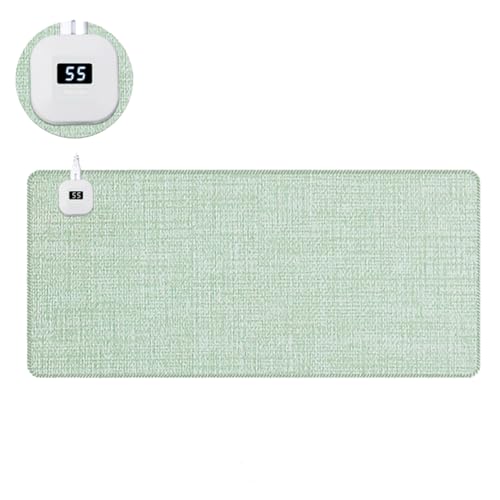 LANMOU Beheizte Schreibtischunterlage wasserdichte Beheizte Mauspad Mausmatte für Spiele Elektrisch Schreibtischunterlage mit 5 Heizstufen & 4 Stunden Automatischer Abschaltung (Green,60 * 36cm) von LANMOU