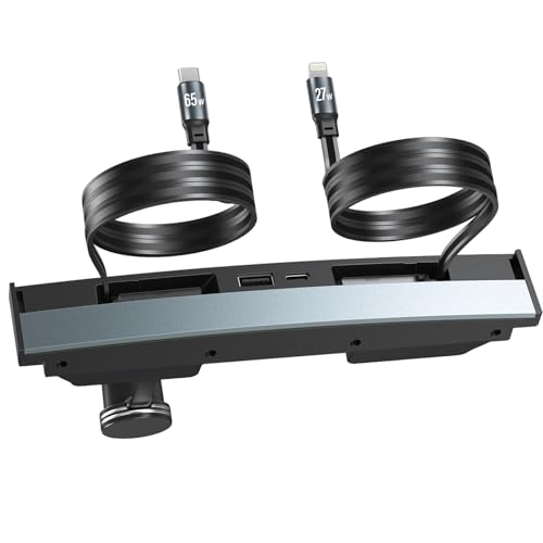 65W USB Hub für Tesla Model 3 2024 2025 (Y Juniper) Wasserdichtes Schnellladegerät Tesla Zubehör für Tesla Model 3 Highland (Model Y Juniper) USB Ladegerät Hub 4 Port Einziehbar für von LANSAN