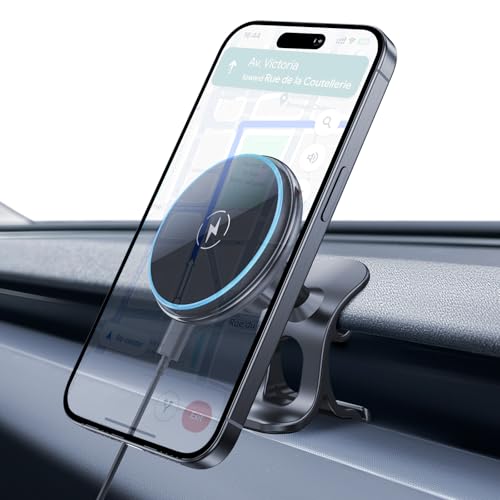 LANTU Qi2 Zertifiziert 15W Handyhalterung für Tesla Model Y 2025 und Model 3 2024-2025 MagSafe Handyhalter Auto Magnet mit 1M C-C Kabel für iPhone 12-16 Serie (Nicht für Performance) von LANTU