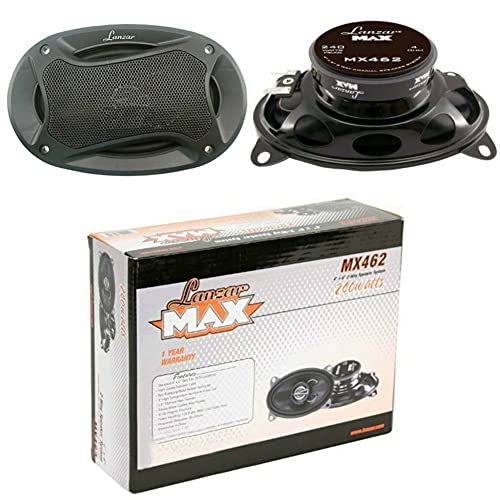 2 LANZAR MX462 MX 462 oval Lautsprecher 4 x 6 10 x 15 cm 100 x 150 mm 2 Wege koaxial 120 watt rms 240 watt max für Auto aufbereitung, pro Paar von LANZAR