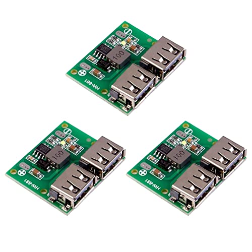 Dual USB Ausgang DC DC Step Down Converter 9V 12V 24V bis 5V 3A Power Buck Wandler Spannungsregler DIY Auto Ladegerät Module (3Pack) von LAOMAO