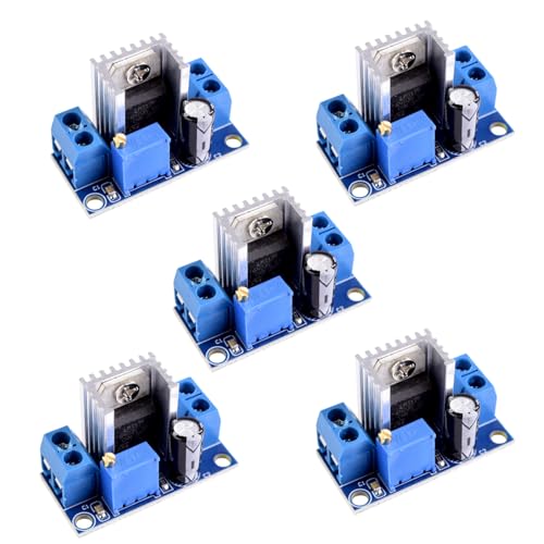 LAOMAO DC-DC Step Down Converter 4-40V bis 1.25-.37V 1.5A Spannungsregler 5V 9V 12V 24V 36V Netzteil Einstellbar Buck Wandler Modul(5 Pack) von LAOMAO
