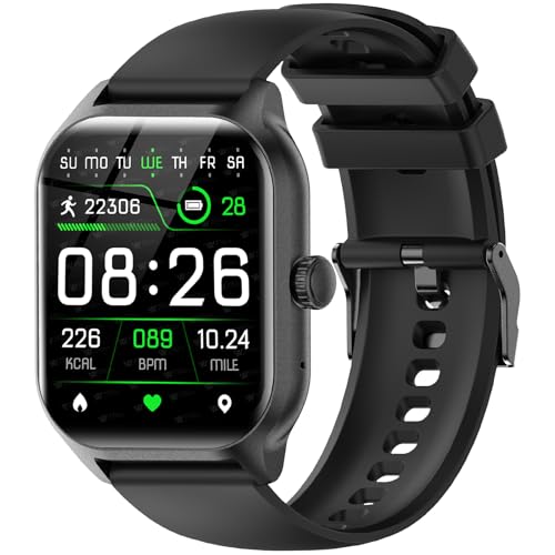 LAOYABB Smartwatch Damen Herren, 2,01" HD-Display Smart Watch mit Telefonfunktion, Fitness Tracker mit Herzfrequenz SpO2 Schlafmonitor Schrittzähler, IP68 Wasserdicht Fitnessuhr für iOS Android von LAOYABB
