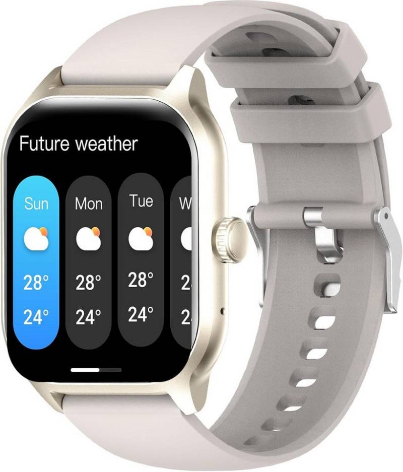 LAOYABB mit Telefonfunktion, Fitnessuhr Herzfrequenzmesser und Schlafmonitor Smartwatch (2,01 Zoll, Android, iOS), IP68 wasserdicht: Die Uhr ist staub & wasserdicht, ideal für Schwimmen von LAOYABB