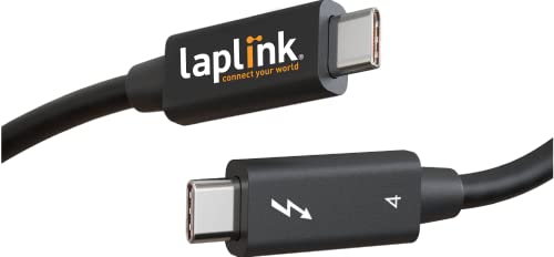 LAPLINK - Thunderbolt 4-Kabel für ultraschnelle Datenübertragung - Übertragungskabel für PCmover-Software (nicht enthalten), kompatibel mit Thunderbolt 3- und Thunderbolt 4-Anschlüssen - 0,8 m von LAPLINK