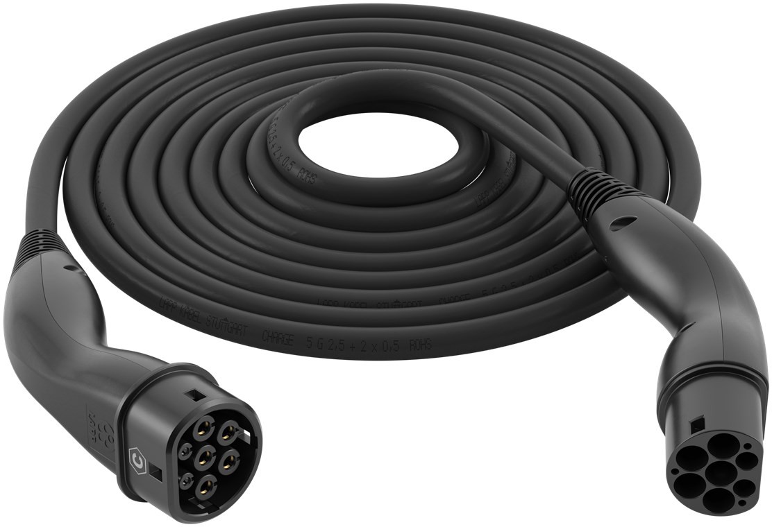 LAPP MOBILITY HELIX® Ladekabel Typ 2, bis zu 22 kW, 5 m, schwarz - 32 A, 3-phasig, zum Laden von Hybrid- und Elektroautos mit Typ-2-Anschluss von LAPP MOBILITY