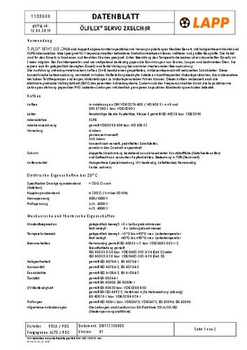 LAPP 1133508/250 Servoleitung 250m LAPP 1133508/250 Servoleitung 250m von LAPP