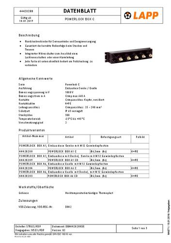 LAPP 44420285 Installationsklemme 1St. von LAPP