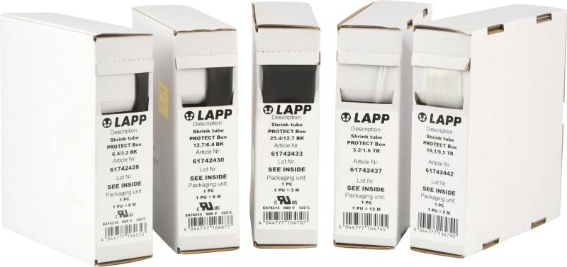 LAPP 61742423 - Schrumpfschlauch PROTECT Box, 2:1, 1,2 - 0,6 mm, schwarz von LAPP