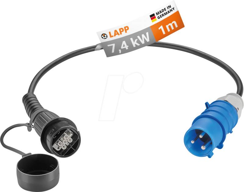 LAPP 64704 - Ladekabel Universal mit CEE-Stecker blau, bis zu 7.4 kW, 1-phasi von LAPP
