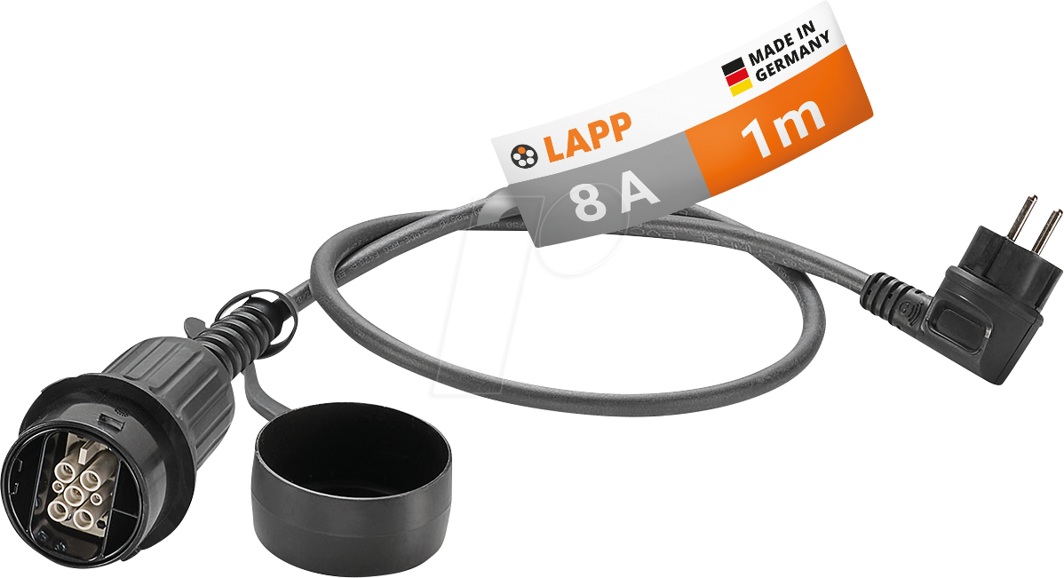 LAPP 64707 - Ladekabel Universal mit Schutzkontaktstecker, 1.8 kW, 1-phasig, von LAPP