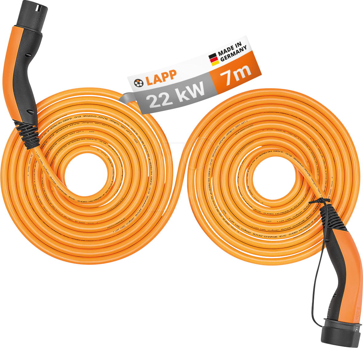 LAPP 75746 - Typ 2 Kabel, für E-Fahrzeuge, 22 kW, 32 A, 3 Ph, Helix, 7 m LAPP 75746 - Typ 2 Kabel, für E-Fahrzeuge, 22 kW, 32 A, 3 Ph, Helix, 7 m von LAPP