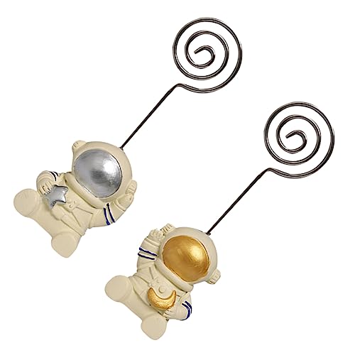 LAPYAPPE 1 Set 2 Stück Astronauten Ornamente Foto Clip Für Zuhause Platzhalter Memo Clip Bild Festclip Büroklammern Tischnummernhalter Notizklammer Memo Klemme Memohalter von LAPYAPPE