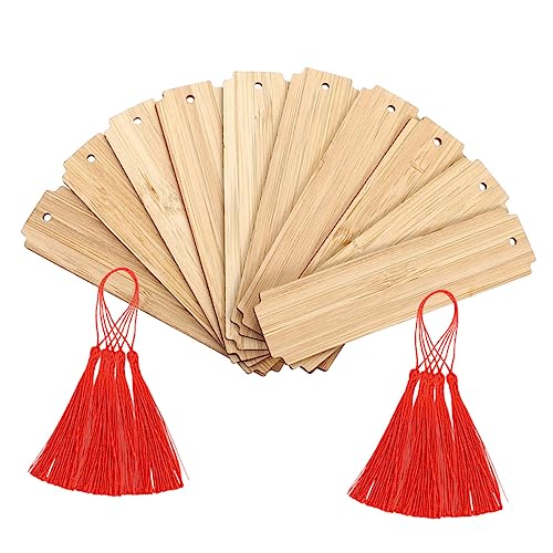 LAPYAPPE 10 Sätze Diy Gravierte Lesezeichen Leere Lesezeichen Groß Leerzeichen Für Schüttgut Lesezeichen-quaste Hängend Stichworte Lesezeichen Mit Schlüsselrohlinge Unvollendet Holz von LAPYAPPE