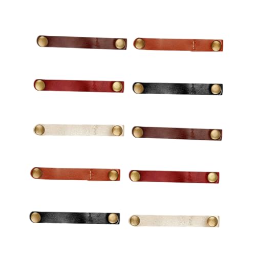 LAPYAPPE 10Stücke Leder Kabel Organizer Teiliges Vintage Kabelclips für USB Kabel Kopfhörer Langlebig Schützendes Design für Kabelmanagement Aufbewahrung von LAPYAPPE