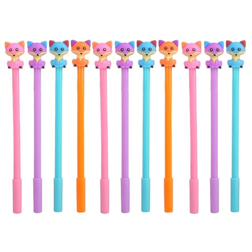 LAPYAPPE 11 Stück Fuchs Gelstift Markierungsstift Studenten Briefpapier Schwarzer Gelstift Entzückende Schreibstifte Tintenstift Für Studenten Kreativer Stift Cartoon Gelstift von LAPYAPPE
