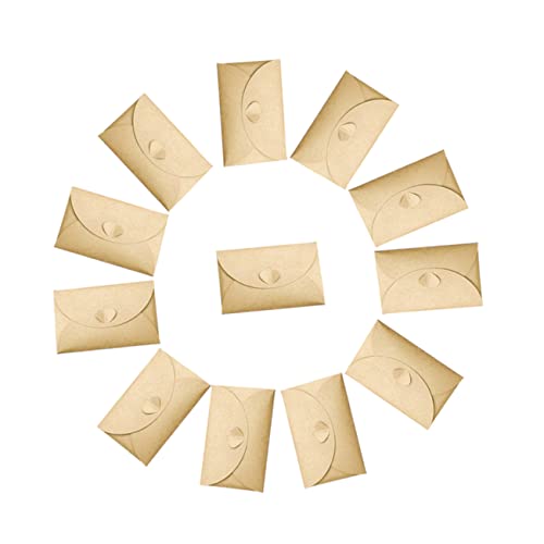 LAPYAPPE 12Stücke Vintage Umschläge DIY Kraftpapier Umschläge Für Postkarten Und Visitenkartenlagerung Retro Design Kleine von LAPYAPPE