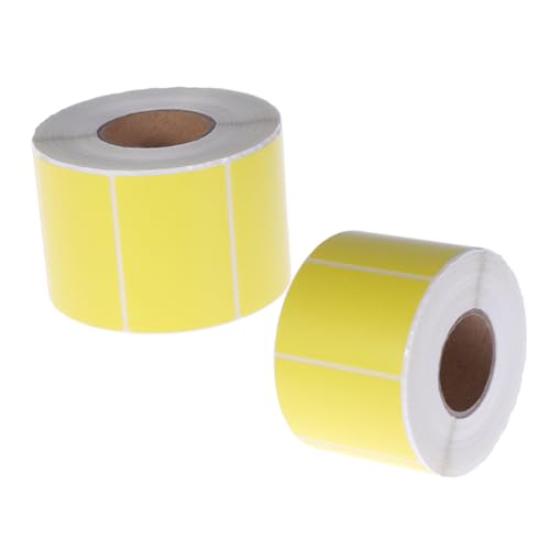 LAPYAPPE 2 Rollen Etiketten Aus Thermopapier Etiketten Für Thermodrucker Express-etiketten Leere Etiketten Thermal- Aufkleber Für Thermodrucker Streifen Klebrig Thermisches Etikett Yellow von LAPYAPPE