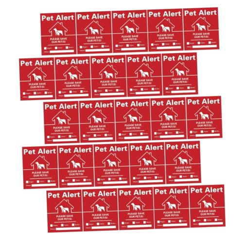 LAPYAPPE 30 Blatt Feuerrettungsaufkleber Welpenrettungsaufkleber Mama Notfall Haustier Fensteraufkleber ‎ Finder Aufkleber Rot von LAPYAPPE