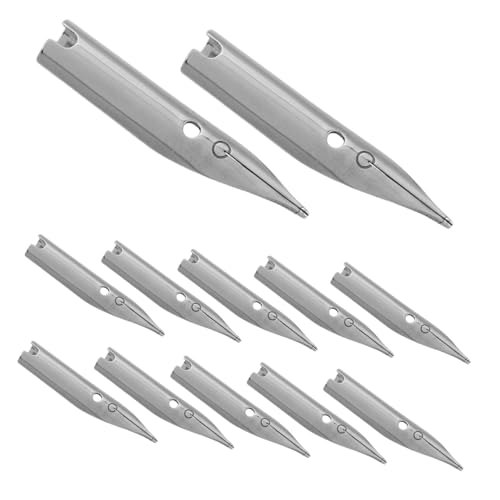 LAPYAPPE 40 Stück Dip-Stift Stiftspitzen aus Metall Kalligraphie-Füllfederhalterspitzen Füllfederhalter zum Schreiben Signierstiftspitzen Zubehör für Schreibstifte Ersatzstiftspitzen Silver von LAPYAPPE