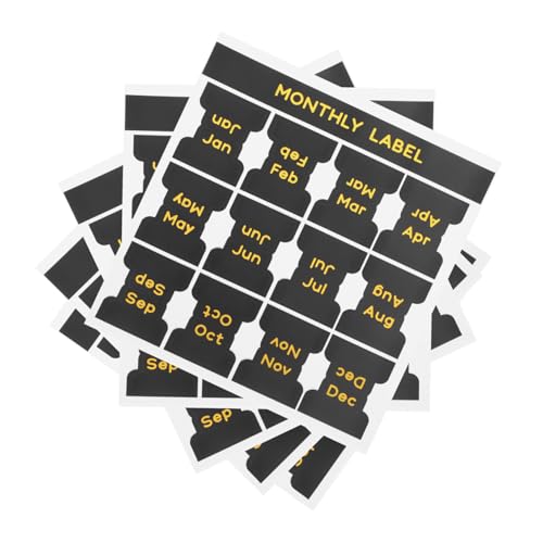 LAPYAPPE 5 Blätter Gold -Stempel -Etikettenaufkleber monatlich Registerkarten für Planer klebrig Organisationsaufkleber Notizbuchaufkleber laminierte Bibelregisterkarten Seitenteiler Black von LAPYAPPE